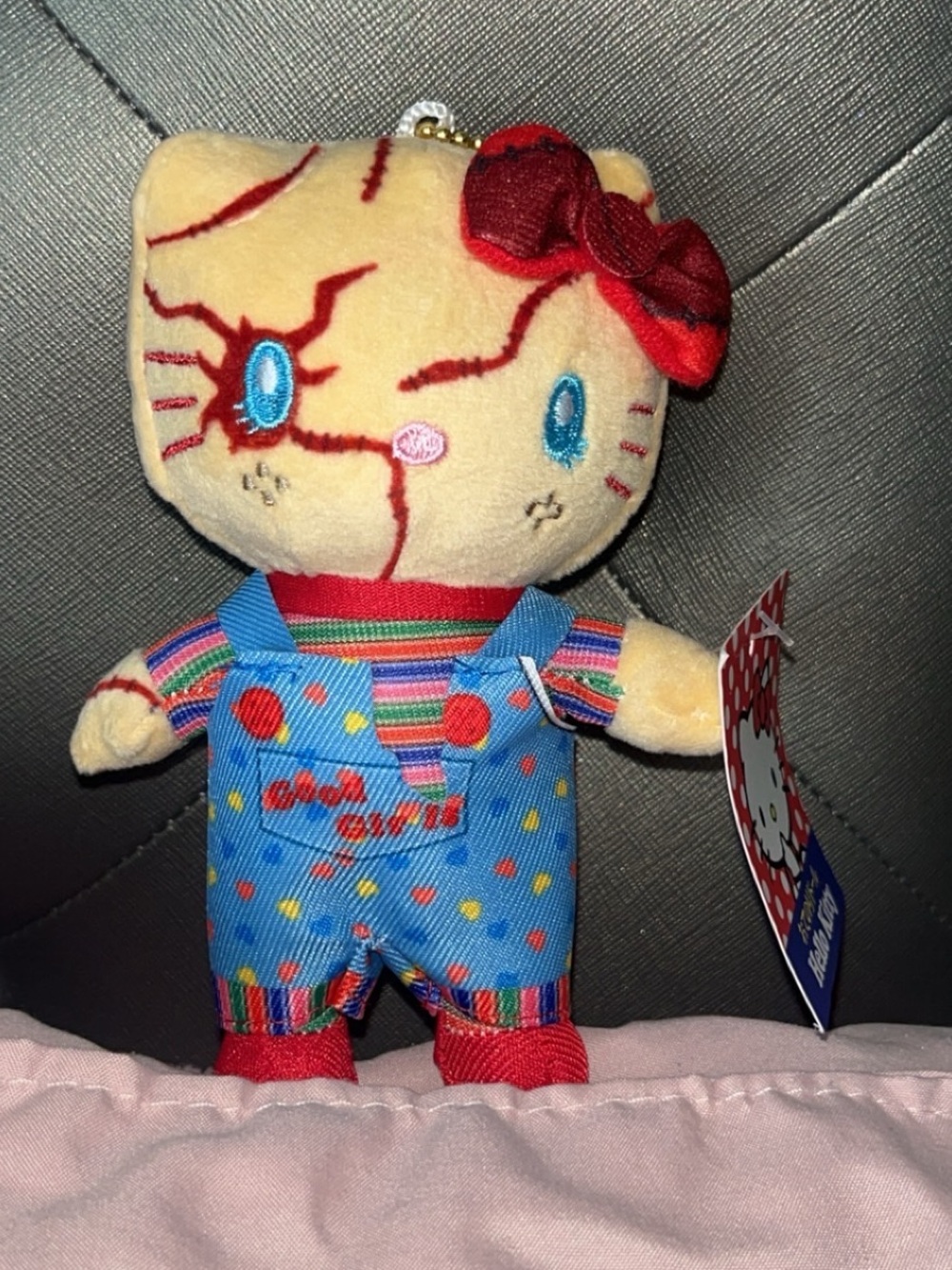 Hello Kitty Style Plush Keychain - Chunky